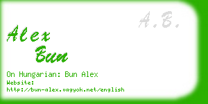 alex bun business card